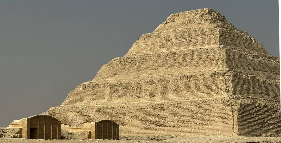 The first pyramids were stepped in a ziggurat-fashion. This early-era landmark for the afterlife set the standard for pharaohs for the next 3,000 years!